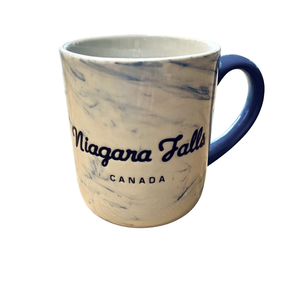 Niagara Falls Blue & White Marble Print Mug